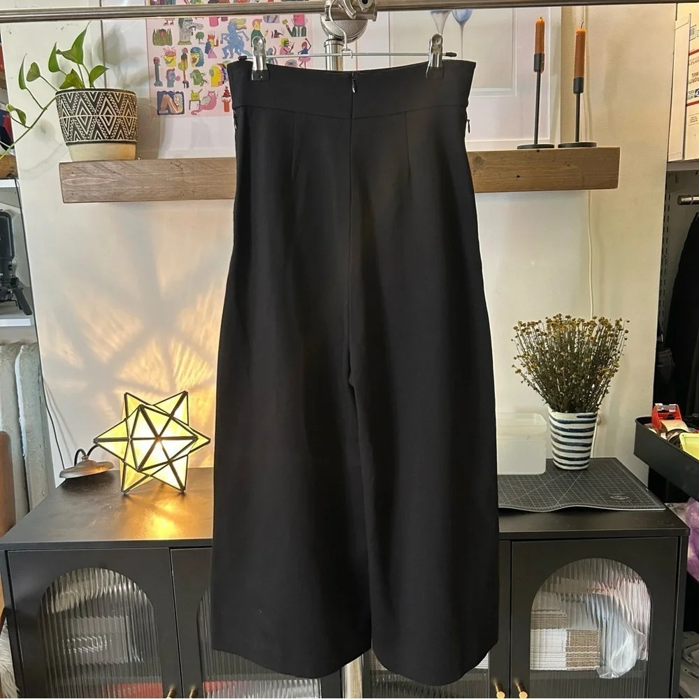 Tibi High Waisted Wide Legged Cropped Slacks - Picture 6 of 10